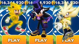 Sonic Dash - Movie Super sonic vs Vampire Shadow vs Super silver -All Characters Unlocked - Gameplay