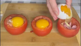 Just stick an egg in a tomato and you will be surprised! Simple breakfast recipe