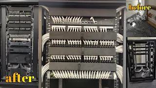 Network Cable Management And Installation For A Office Setup 22U Server Rack Cat6