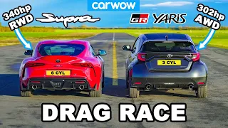 300hp GR Yaris v Supra 3.0-litre - DRAG RACE