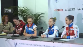 Evgenia Medvedeva - press-conference after SP World Juniors 2014
