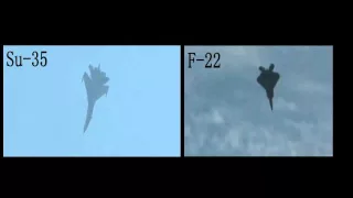 F-22 vs Su-35 kulbit maneuver