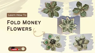 DIY How To Fold A Money Flower For A Graduation Lei | Easy Money Flowers |  Origami Dollar Tutorial