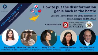 #DefendDemocracy Virtual Series: Lessons from the 2020 elections in Taiwan, Georgia and the USA