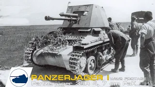 Rare WW2 Panzerjäger I - 4, 7 cm PaK (t) footage.