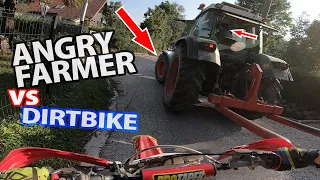 Dirt Biker Vs Angry Man - CRF450 FreeRide | Tractor Block Road