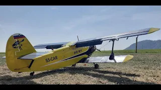 AN -2 training flying with crash landing at the end