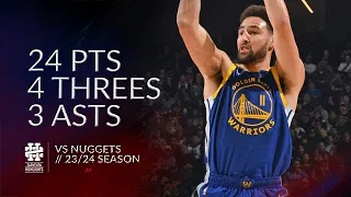 Klay Thompson 24 pts 4 threes 3 asts vs Nuggets 23/24 season