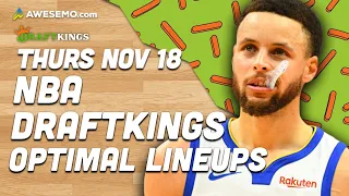 DraftKings NBA Lineups Thu 11/18/21 | NBA DFS DraftKings ConTENders Awesemo.com Today