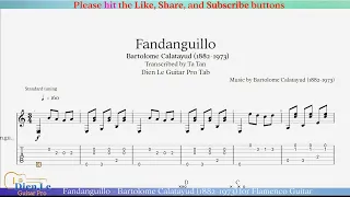 Fandanguillo - Bartolome Calatayud (1882-1973) for Flamenco Guitar with TABs