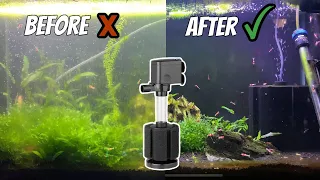 Cleaning a FILTHY Fish Tank! Dirty Aquarium Maintenance with POWERED Sponge Filter Hack