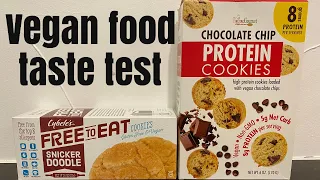 Vegan food taste test/Cybele’s snickerdoodle and Too Good Gourmet chocolate chip protein cookies