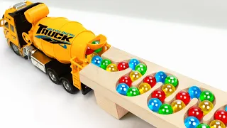 Marble Run Race ☆ HABA Slope & Retro Makita Truck, Garbage Truck Long Version #59