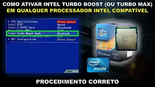 COMO ATIVAR INTEL TURBO BOOST (OU TURBO MAX MODE) NA BIOS: PROCEDIMENTO CORRETO (TUTORIAL)