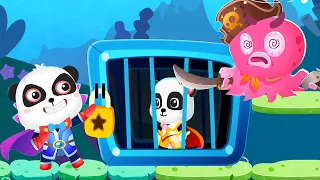 Little Panda Super Hero Battle To Save The World | BabyBus Game Video