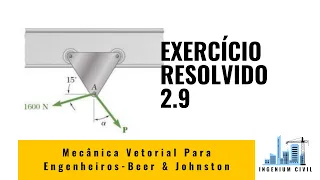 Exercício 2.9 - Mecânica Vetorial para Engenheiros Beer and Johnston / Decomposição de vetores