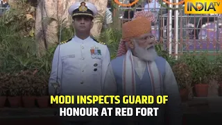 Watch PM Modi Inspect The Guard Of Honour On 75th Independence Day Celebrations At Red Fort In Delhi