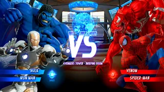 Blue Hulk & Iron Man Vs Red  Venom & SpiderMan  (Very Hard)AI Marvel vs Capcom Infinite