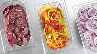 Robot-Coupe CL50 Ultra Veg Prep Machine: Slicer Discs - Dry Sausage, Peppers, Onions