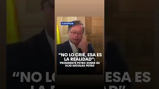 "No lo crie esa es la realidad": presidente Petro sobre su hijo Nicolás Petro.