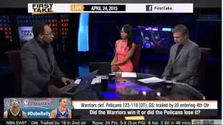 ESPN First Take Stephen Curry's Spectacular 40 Point Game 3 Lead Warriors Win Over Pelican