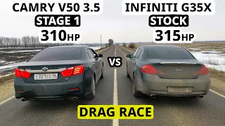 ГОНКА. CAMRY 3.5 vs INFINITI G35X vs ГАЗ 24 V8 1UZ-FE