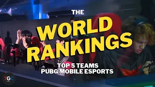 Ranking the World's Top 5 PUBG MOBILE Esports Teams of 2023.