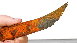 Super Rusty Handmade Knife Restoration...Extremely Pitted!