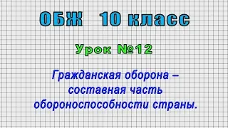 ОБЖ 10 класс (Урок№12 - Гражданская оборона – составная часть обороноспособности страны.)