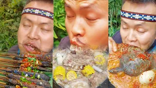 【ASMR MUKBANG】Miao cuisine: grilled loach, stewed soft-shelled turtle, boiled pork ribs