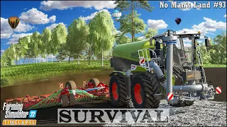 #Survival in No Man's Land Ep.93🔹Fertilizing a New Field & Sowing Sorghum & Rolling🔹#FS22🔹#4K