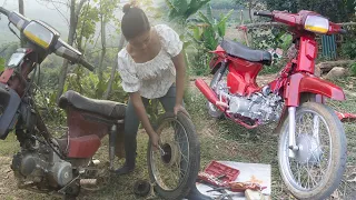 TIMELAPSE: 120 days of building a house l HONDA motorbike repair | Mechanical girl.EP81