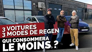 3 voitures ELECTRIQUES - 3 modes de REGEN : qui consommera le MOINS ?