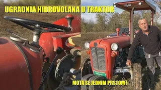 UGRADNJA HIDROVOLANA na traktor IMT 539 -  delovi od VW i FIAT a   motanje JEDNIM PRSTOM !
