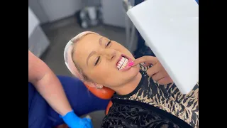Amelia Lily has a gum health check, scale and air-polish at Queensway Dental