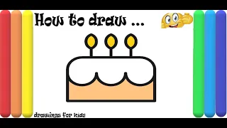 How to draw a birthday cake.A very easy drawing!Enjoy!