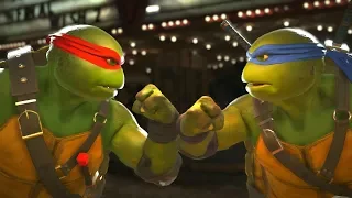 Injustice 2 - TMNT Raphael Vs Leonardo -  All Intro Dialogue/All Clash Quotes, Super Moves