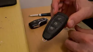 How to change battery on keyless remote key Ford