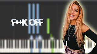 Belén Aguilera & Walls - F**k Off | Instrumental Piano Tutorial / Partitura / Karaoke / MIDI