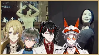 Luca, Ike, Vox, & Mysta reacts to the dancing naked man, and woman jumpscare in The Closing Shift