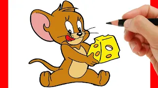 HOW TO DRAW TOM AND JERRY - HOW TO DRAW JERRY EASY STEP BY STEP - DRAWING JERRY