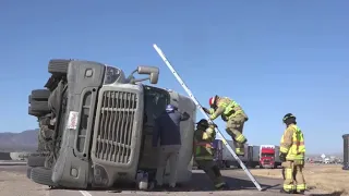 Semi-Trailers In Colorado Flip Over From Extreme Winds