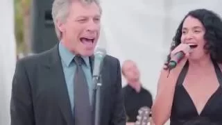 Jon Bon Jovi Sings at a Wedding with Lourdes Valentin