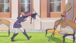 Little Witch Academia Out Of Context Remix but Akko threatens her broom and hitchhikes