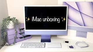 🖥 💜ASMR iMac M1 unboxing 📦 quick and aesthetic ✨