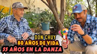 CON LAGRIMAS EN LOS OJOS Don Chuy recuerda sus 55 años en la danza JUAN ALDAMA Zacatecas