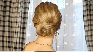 КРАСИВЫЙ НИЗКИЙ ПУЧОК БЕЗ ВАЛИКА СВОИМИ РУКАМИ | UPDO HAIRSTYLE FOR LONG/MEDIUM HAIR