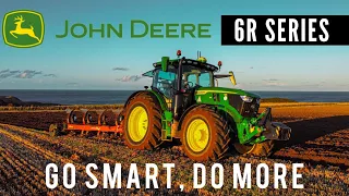 Johndeere 6R 185 on Farm - Demo Day Spreading Muck and Ploughing -