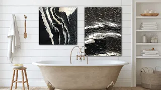 CREATE PEARLS WITH ONE PRODUCT ADDED 🤩 Monochromatic magic PUDDLE POUR N TILT WOW ~acrylic art