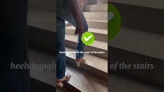 How to walk up the stairs on high heels.